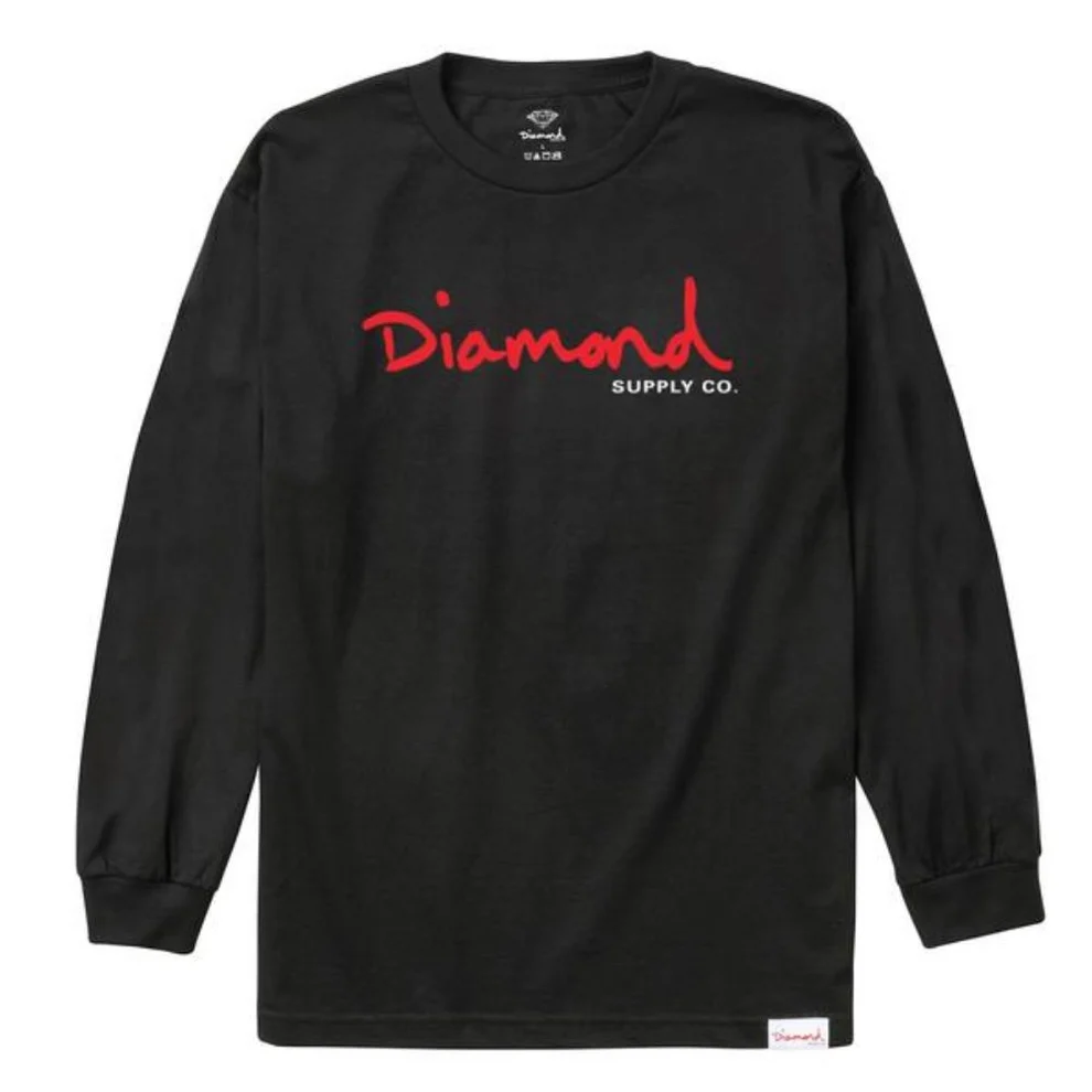 A18DMPC036_blk_Front.webp Diamond Supply Co Snake L/S T-shirt Black - Image 1