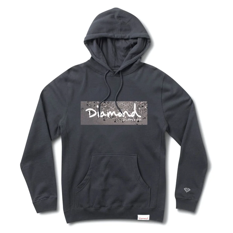 C17DMPF31BLU.webp Diamond Supply Co Scatter Box Logo Hoodie Navy - Image 1