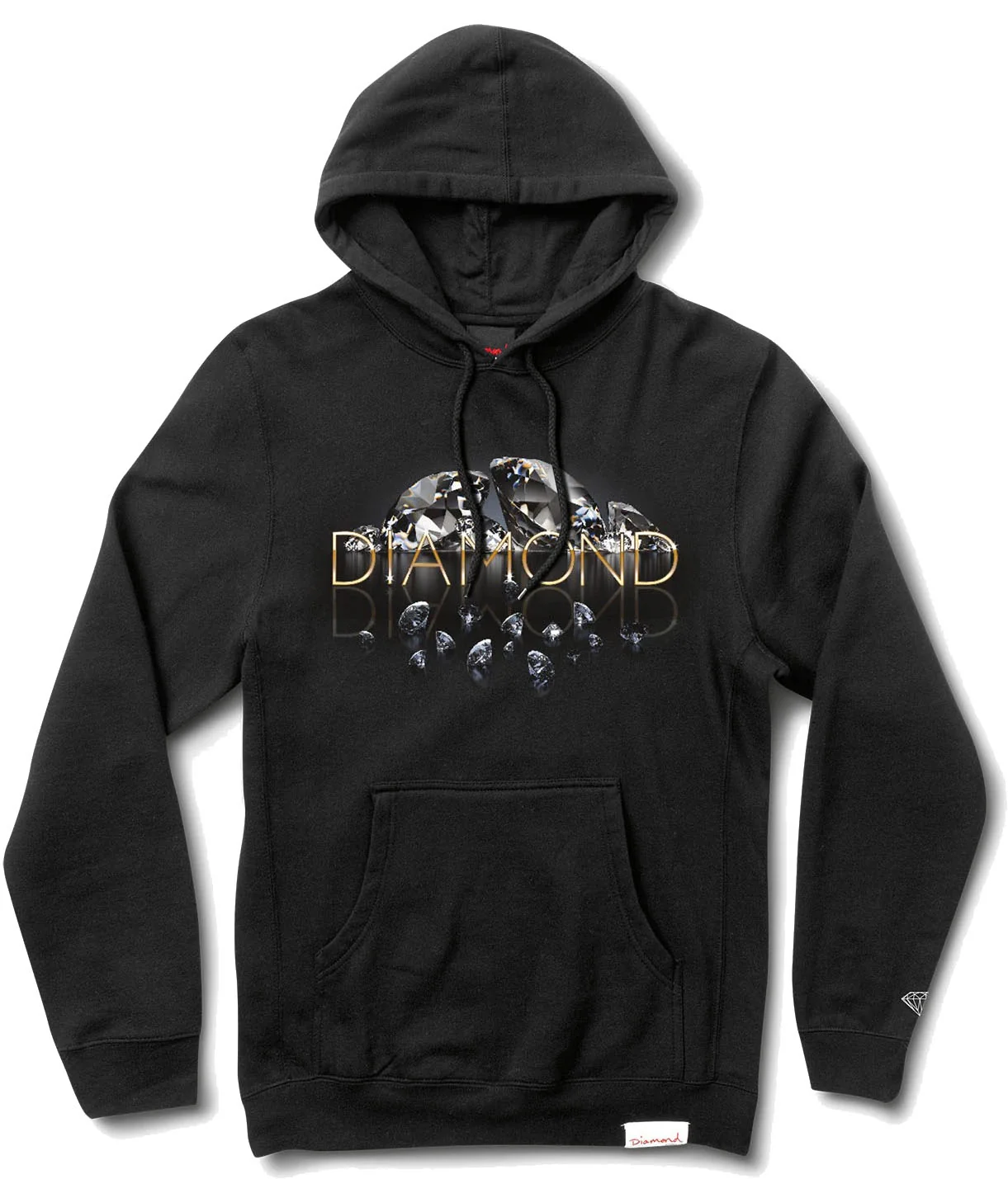 Diamond-Supply-Co-Mirrored-Hoodie-Black.webp Diamond Supply Co Mirrored Hoodie, Black - Image 1