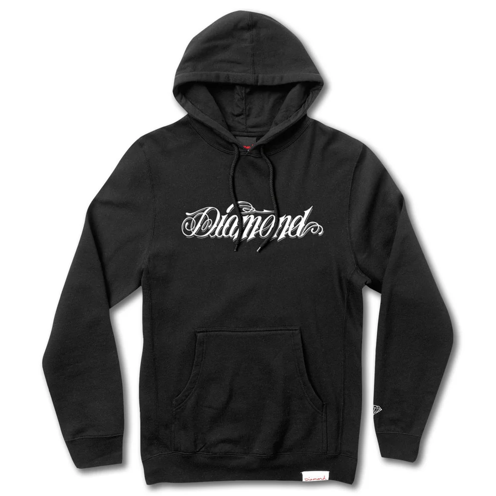 diamond-giant-script-pullover-hoodie-black.webp Diamond Supply Co Giant Script Hoodie Black - Image 1