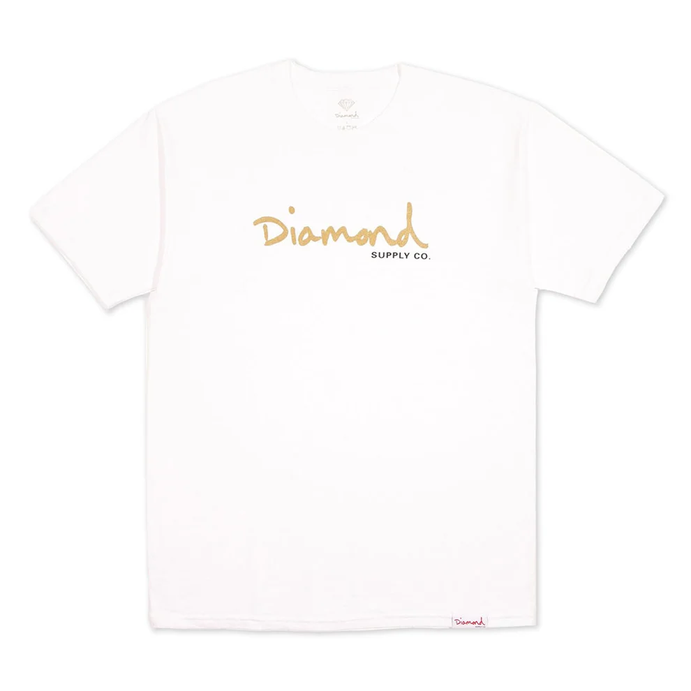 ogscriptwhiteg.webp Diamond Supply Co OG Script T-shirt White Gold - Image 1